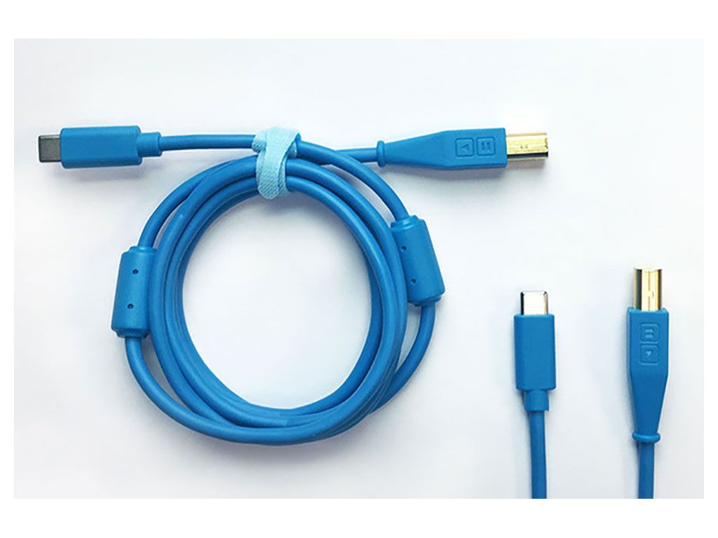 DJ TECHTOOLS DJTT USB-C Chroma Cable Blue 1,5m, gerader Stecker - Kabel voor DJs