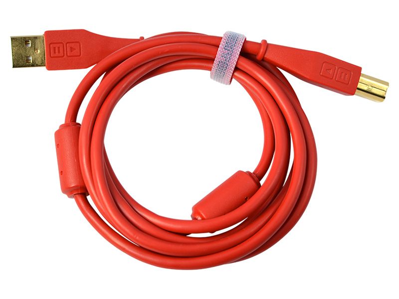 DJ TECHTOOLS DJTT USB Chroma Cable Red 1,5m, haakse stekker - Kabel voor DJs