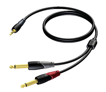 Procab CLA713 Mini-jack Naar Jack Verloopkabel 1,5 Meter